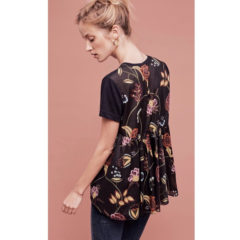 Anthropologie Silver Fern Deletta Hi-Lo Blouse